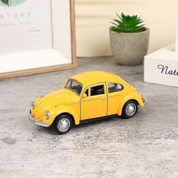 Retro Beetle Diecast vetää takaisin automalli lelu lapsille lahja sisustushahmot Keltainen