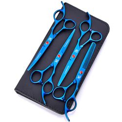 6.0inch Pet Gromming Saks Professionel rustfrit stål Blade Hund Cat Hair Cutting Barber Tools blå