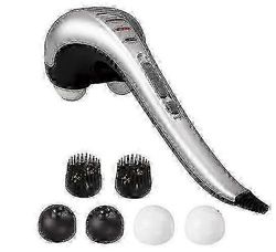 Kädessä pidettävä niska-selkähierontalaite Syväkudoslyömäsoitinhieronta, sähköiset kaksoispään kokovartalohierontalaitteet olkapäille ja jaloille