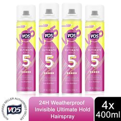 VO5 Invisible Ultimate Hold 24H Vejrbestandig hårspray 400 ml, 4 pakke