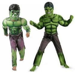 Bahw Børn Marvel Avengers Kostume Hulk Alder 3-8 Drenge Kostume Maske Muskeldragt Jul. M (Age 5-6 Years)