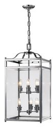 Inspired Lighting Aston Loft Vedhæng Lantern 6 Lys poleret Krom, Glas