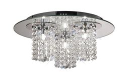 Inspired Lighting Pegasus Flush Loft 3 Lys poleret Krom, Spejl, Krystal