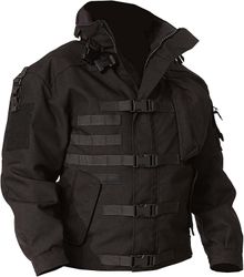 Morakot Militær jakke for menn Utendørs Taktisk Vanntett jakke Army Jakker For menn Med 9 Multi-lommer Outwear Coat Svart Medium