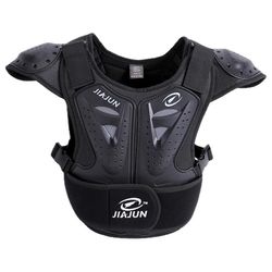 Børn Krop Pansret Motocross Off Road Vest Bryst Rygsøjlebeskytter Sort M