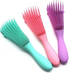 3 Pack Acsergery Brush Ez Hårborste för Acsergery Afro America Texturerad 3a Till 4c Kinky Vågig Gåva