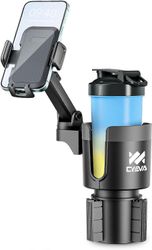 Mukitelineen puhelinteline autoon, 2 in 1 mukinpidikkeen laajennus autoon 360Rotation pitkävartinen matkapuhelinpidike autoon, joka on yhteensopiva...