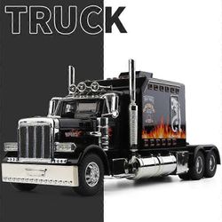 Uusi 1/24 metalliseos perävaunu kuorma-auton pää auto malli painevalettu metalli kontti kuorma-autojen suunnittelu kuljetusajoneuvot automalli last...