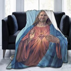 Nicolas Cage Ultra-Soft Micro Fleece Blanket Pehmeä ja lämmin flanellipeitto lapsille/aikuisille Joulun syntymäpäivälahja Hauska banaani/kissa/liha...