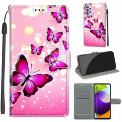 Foxdock Etui til Samsung Galaxy A52 5g Pink Butterfly Mobile Cover