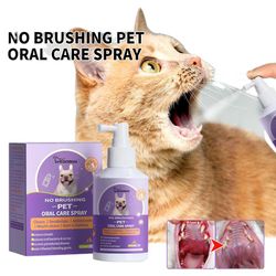 50ml Pet Oral Cleanse SprayDogs Cats Mouth Fresh Teeth CleanDeodorant Prevent CalculusPoista kissanpennun pahanhajuinen hengitys