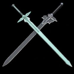Atuto Sword Art Online SAO 1: 1 Asuna -asetoimintahahmo Kirigaya Kazuto Elucidator/Dark Repulser Cosplay Sword PU -vaahto Valkoinen