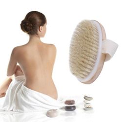 Naturlig børste tør hud krop børste eksfoliere stimulere blodcirkulationen Spa Shower Scrubber