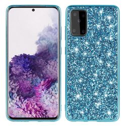 Samsung Galaxy S20 FE Glitter jauhe iskunkestävä TPU-suojakotelo (sininen)