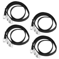 4kpl polkupyörät pedal toe hihnat universal jalka poljin hihnat vaihto Musta 48X2CM