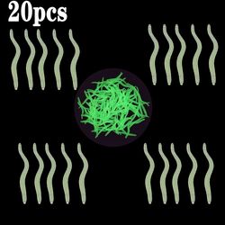 Naturtro rød orm blød lokke regnorm 20pcs lysende3,5 cm