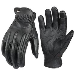 Mænds Full Finger Gedeskind Touch Screen Motorcykel handsker SORT xl