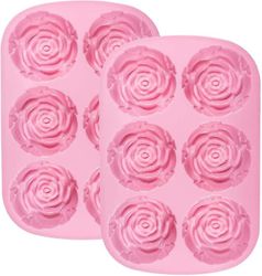 Tianzun Silikon Mold, 2stk Rose Flower dekorere mugg, 6 Cavity Såpe Making Mold Forsyninger For Soap Candle Diy Håndverk