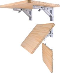 2 kpl 12 tuuman taitettavat hyllykiinnikkeet - raskaaseen käyttöön tarkoitetut metalliset taitettavat kolmion muotoiset hyllykannattimet, DIY-seinä...