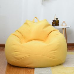Helt ny ekstra stor sækkestol stole sofa sofabetræk indendørs doven liggestol til voksne børn hotsale! Gul 90 * 110cm
