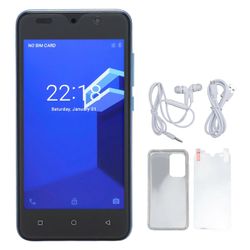 Erittäin ohut 5,0 tuuman Android 12 -älypuhelin: 6800 mAh, 4 Gt RAM-muistia, kaksi SIM-korttia, kasvojen lukitus, sininen