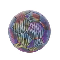 Holografisk fotball - Glød i mørket, reflekterende, størrelse 5 - perfekt for barn Som vist