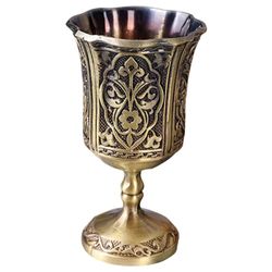 Ylellinen Sense Chalice Golicet Renaissance Jäljitelmä Malja Ehtoolliskuppi perheen ystävälle Naapurin lahja Pronssi väri A