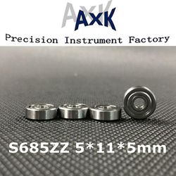 Gratis forsendelse 10stk Abec-5 S685zz 5 * 11 * 5 mm rustfrit stål dybe rille kuglelejer S685 Zz S618 / 5z Roulement A Bille