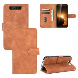 Etui til Blackview Bv5500 Cover Premium læder med kortholder Flip Folio Magnetisk etui Etui Coque - sort Brown