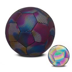 Ny glød i mørket fodbold, fodbold størrelse 4 & størrelse 5, lysende fodbold til natspil og træning af gadeboldspil til mænd hurtigt Flerfarvet sort