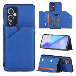 Gangxun Sag For Oneplus 9 Vintage Cuir Cover Læderetui Kofanger - Bleu