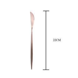 Unbrand 1pcs Rose Gold Middag Kniv rustfrit stål Mirror Service