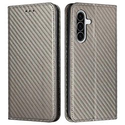 Yhteensopiva Samsung Galaxy A26 5G -kotelon kanssa Nahkainen Flip Puhelimen Kansi Teline Vahva Magneettinen Suljin Harmaa