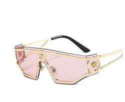 Langytx 2022 Nye kvinders solbriller Siamese Head Metal Solbriller Briller Catwalk Rock Fashion Ins Street Mænds solbriller ROCK5 Normal