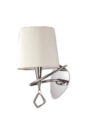Inspired Lighting Mara væglampe skiftede 1 lys E14, poleret krom med elfenben hvid nuance