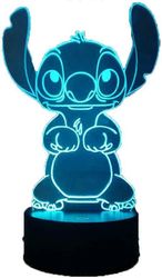 Wekity ommella LED-yövalo, ommella 7 väriä 3D-akryylipöytävalaisin, lasten makuuhuone nukkuu yölamppu sisustusvalo, USB-kaukosäädin kodin pöytävala...