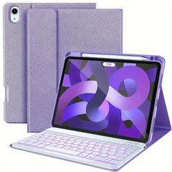 IPad Airille 5. sukupolven kotelo näppäimistöllä - 7-värinen taustavalo irrotettava näppäimistö Tabletin kansi kynäpidikkeellä iPad Airille 5. suku...