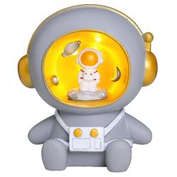 Zhuopai Astronaut Piggy Bank Night Light Legetøj Kids Voksen Fødselsdag Hjem Indretning Grå