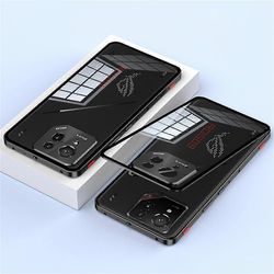 Asus ROG Phone 9 Pro 5G -puhelimelle 9 5G kotelo metallirunko karkaistu lasi takaisin Mobile Cover liukumäellä Monivärinen Black