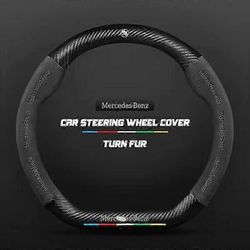 Automaattinen ohjauspyörän suojus Käännä turkis luistamaton Mercede Benz -ohjauspyörän suojus A/B/C/E/GLA/CLA/GLC/GLK/GLE-hiilikuitu Type D Black