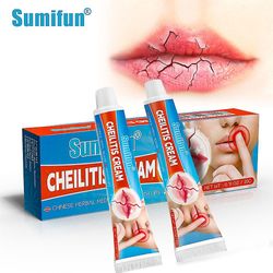 Yalo 2stk Cheilitis Cream Inflammation Labial Herpes Antibakterielle midler Sprukne læber Salve Behandling Tør sprukken Revnet Peeling