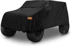 Suv-auton kansi sopii Jeep Wrangler Jk Jl 4 -ovelle 2007-2021 ulkona vedenpitävä aurinkopöly tuulisuoja 210d Oxford kuljettajan oven vetoketju musta