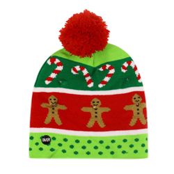 Snemand Elg juletræ manchet strik hat med bold og førte farverige blændende lys dekorative hat Cookies SIMS