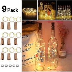 9x 20led Flaske Light, Flaske Lights VinFlaske Flaske Light Cork Flasker Light Fairy Lights Flasker Diy