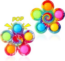 Vinterkampanj, pop fidget spinner pack, party favor tie dye enkla fidget leksaker, push bubbla fidget popper spin