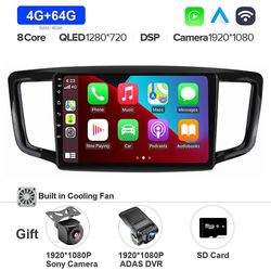 Bicaco Android 13 For Honda Odyssey 5 Rc 2013 - 2019 Bilradio Qled Autoradio Gps-navigasjon Trådløs Carplay Multimedia 360-kameraer 4G-64G CAM DVR