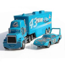 Autot Cargo Trailer Racing Car King 43 Diecast Seos Autot Malli Lelu Lasten lahja