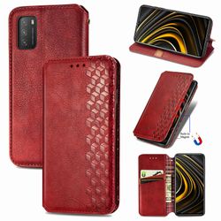 Gangxun Sag for Xiaomi Poco M3 Flip Cover Tegnebog Flip Cover Tegnebog Magnetisk Beskyttende Handytasche sag Etui - Rød