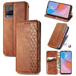 Kompatibel med Vivo Y21 / Y21s / Y33s Flip Case Etui Vintage Wallet Flip Cover med magnetisk lukning Coque - Blå brun