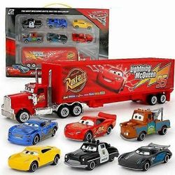 7 kpl Autot 2 Lightning McQueen Racer Car & Mack Truck Set lahjat - WELLNGS
